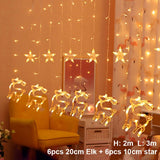 Elk Bell String Light LED Christmas Decor For Home Hanging Garland Christmas Tree Decor Ornament 2019 Navidad Xmas Gift New Year