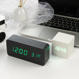 LED Wooden Alarm Clock Watch Table Voice Control Digital Wood Despertador Electronic Desktop USB/AAA Powered Clocks Table Decor