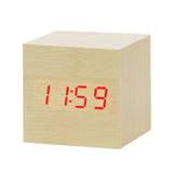 LED Wooden Alarm Clock Watch Table Voice Control Digital Wood Despertador Electronic Desktop USB/AAA Powered Clocks Table Decor