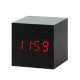 LED Wooden Alarm Clock Watch Table Voice Control Digital Wood Despertador Electronic Desktop USB/AAA Powered Clocks Table Decor