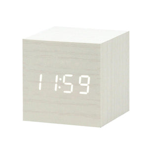 LED Wooden Alarm Clock Watch Table Voice Control Digital Wood Despertador Electronic Desktop USB/AAA Powered Clocks Table Decor