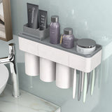 BAISPO Magnetic Adsorption Toothbrush Holder Inverted Cup Wall Mount Bathroom Cleanser Storage Rack Bathroom Accessories Set